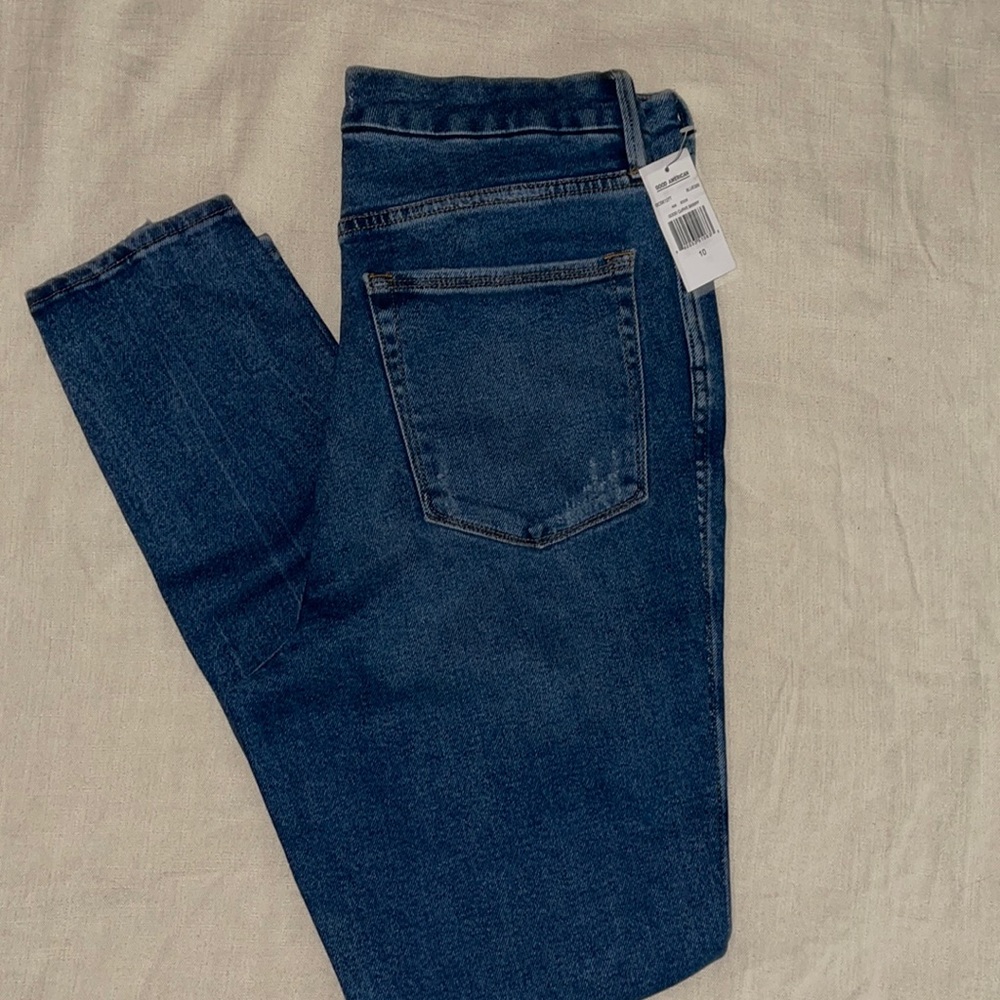 Good American Good Curve Skinny jeans distressed